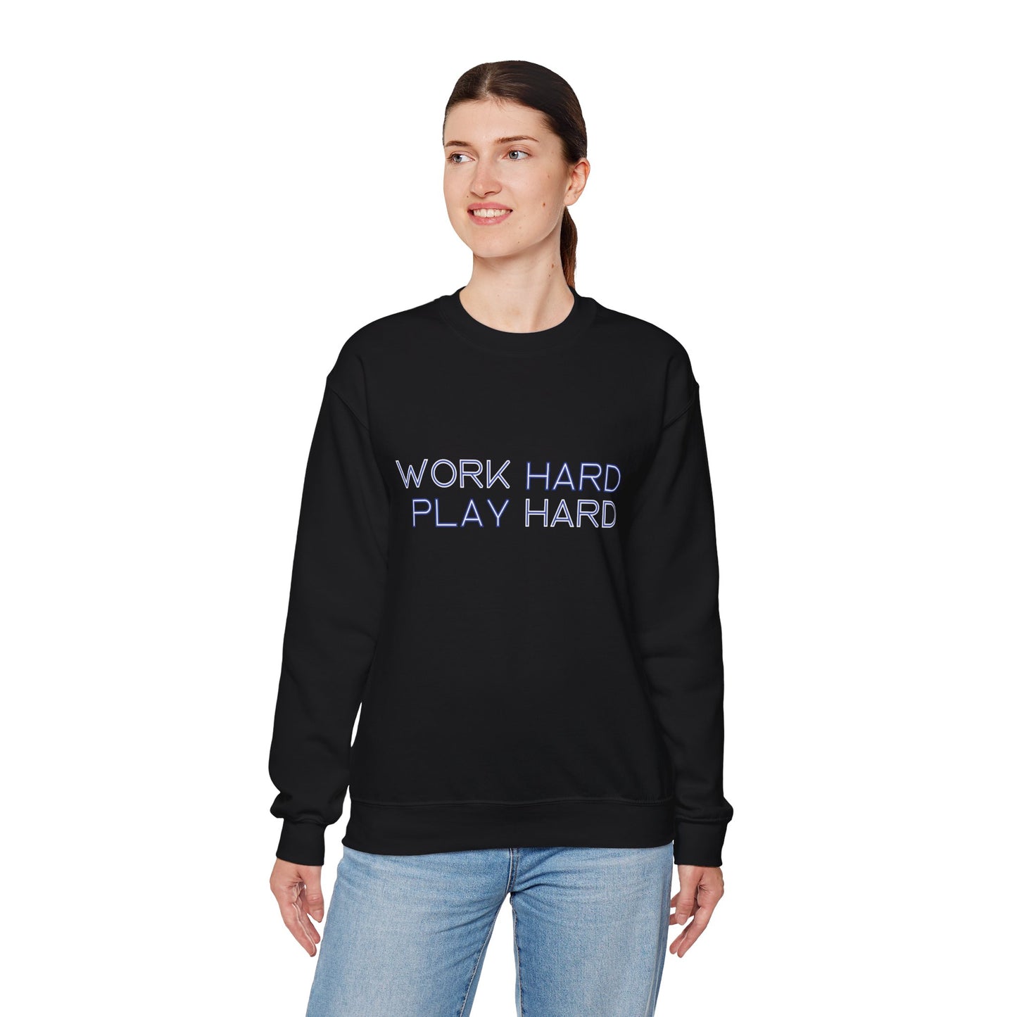 Stay Cozy, Stay Driven: Work Hard. Play Hard. Unisex Heavy Blend™ Crewneck Sweatshirt