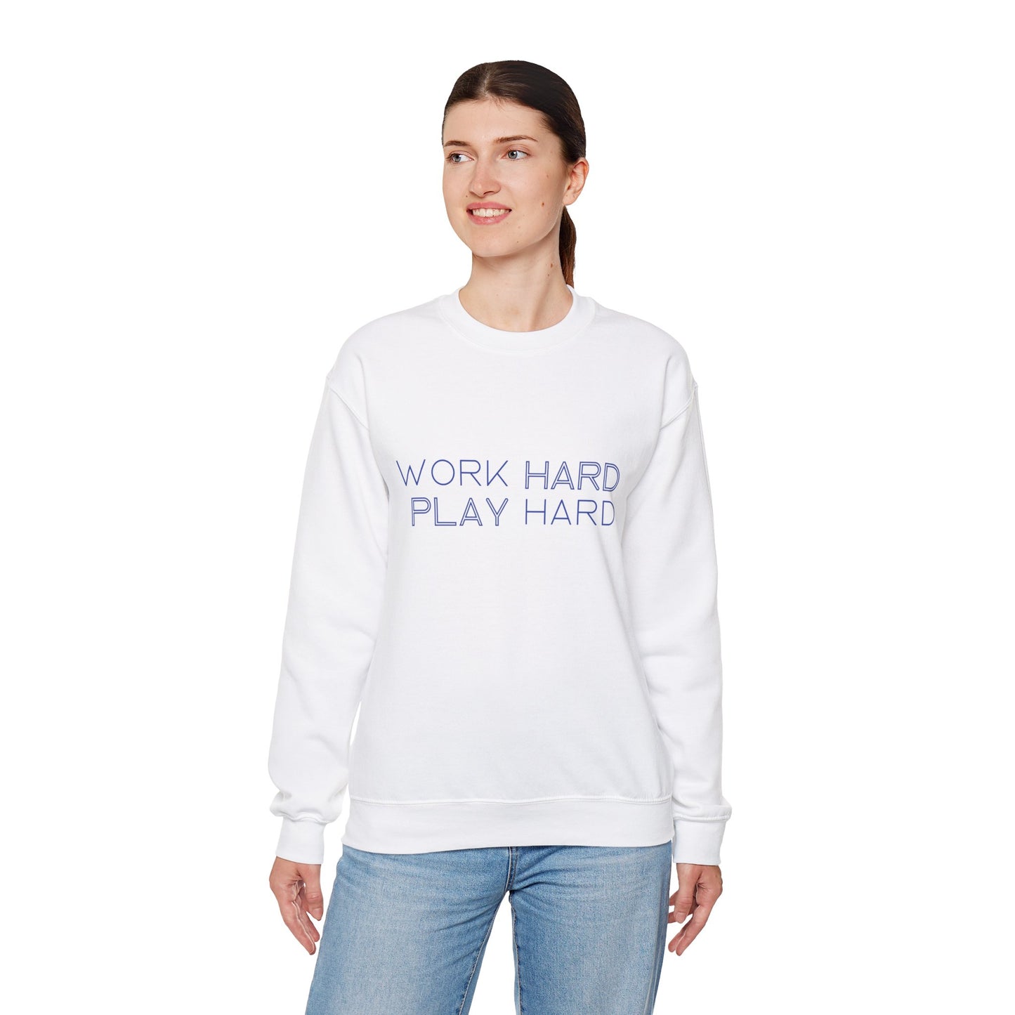 Stay Cozy, Stay Driven: Work Hard. Play Hard. Unisex Heavy Blend™ Crewneck Sweatshirt