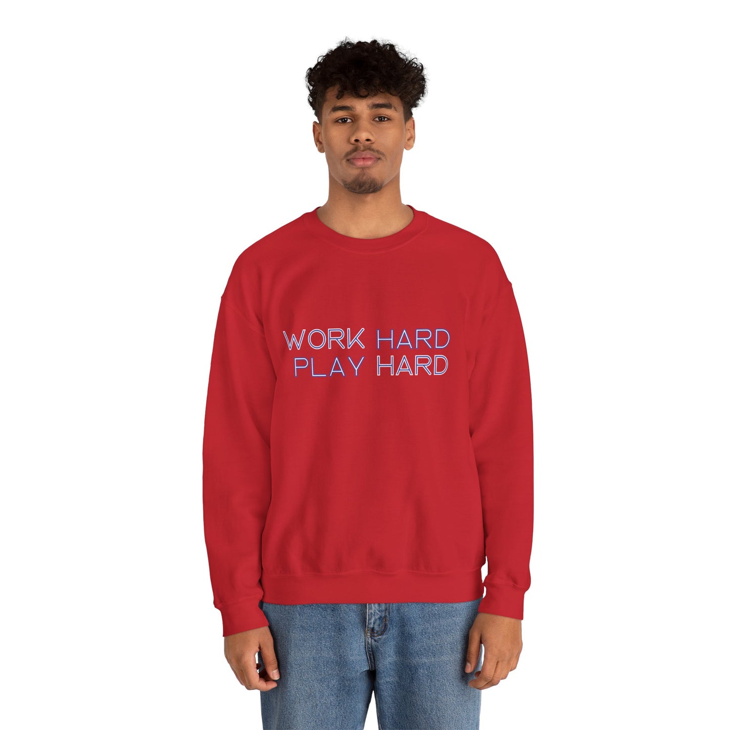 Stay Cozy, Stay Driven: Work Hard. Play Hard. Unisex Heavy Blend™ Crewneck Sweatshirt