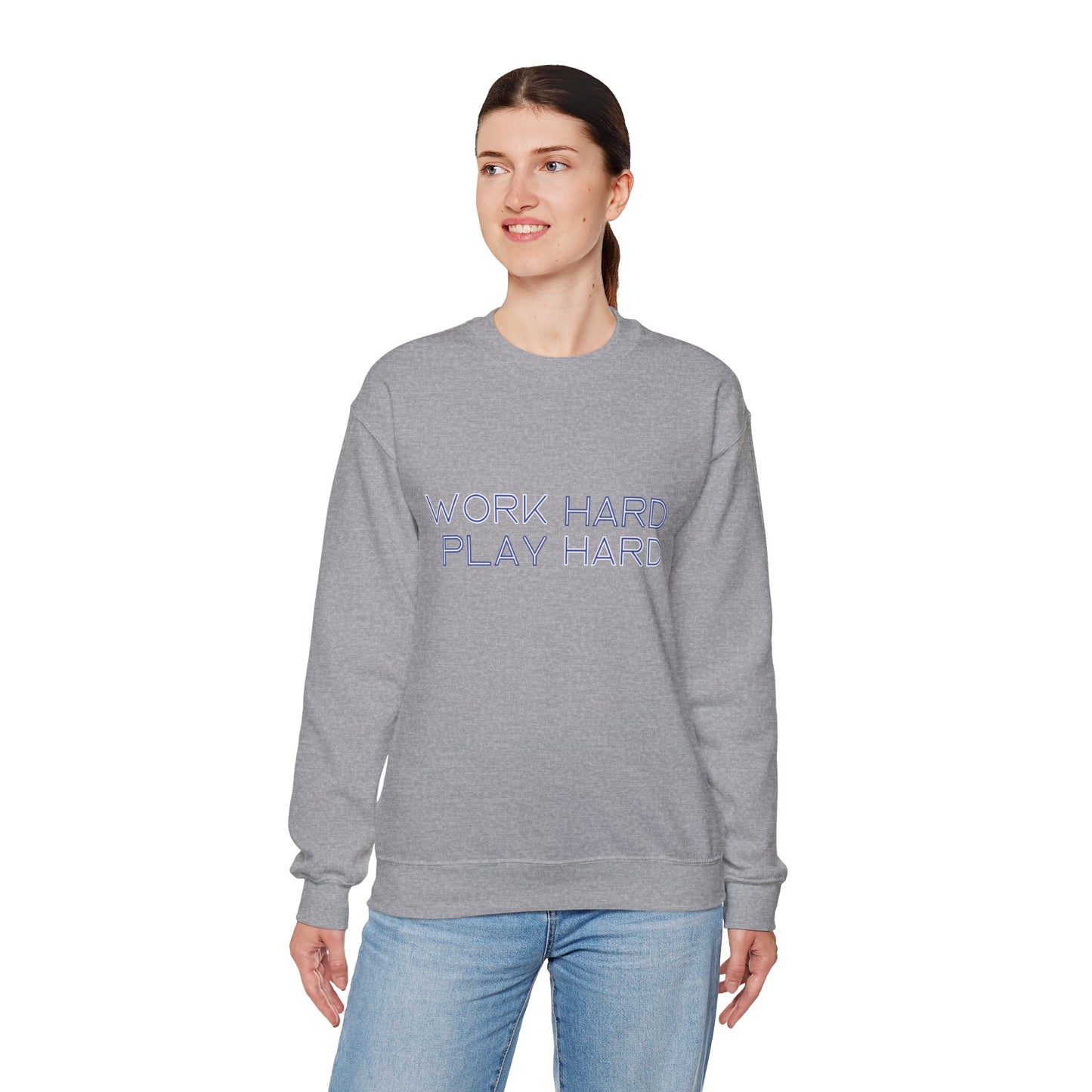 Stay Cozy, Stay Driven: Work Hard. Play Hard. Unisex Heavy Blend™ Crewneck Sweatshirt