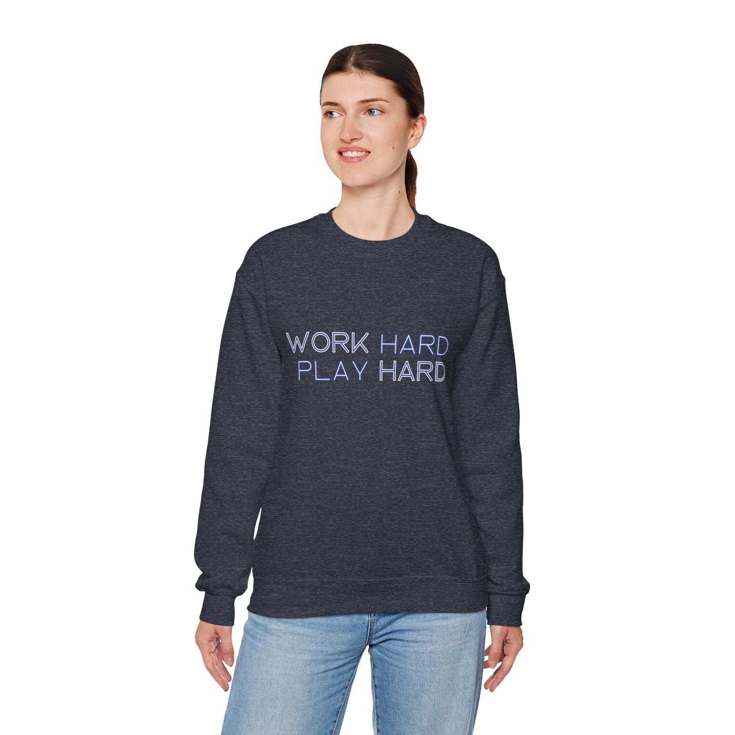 Stay Cozy, Stay Driven: Work Hard. Play Hard. Unisex Heavy Blend™ Crewneck Sweatshirt