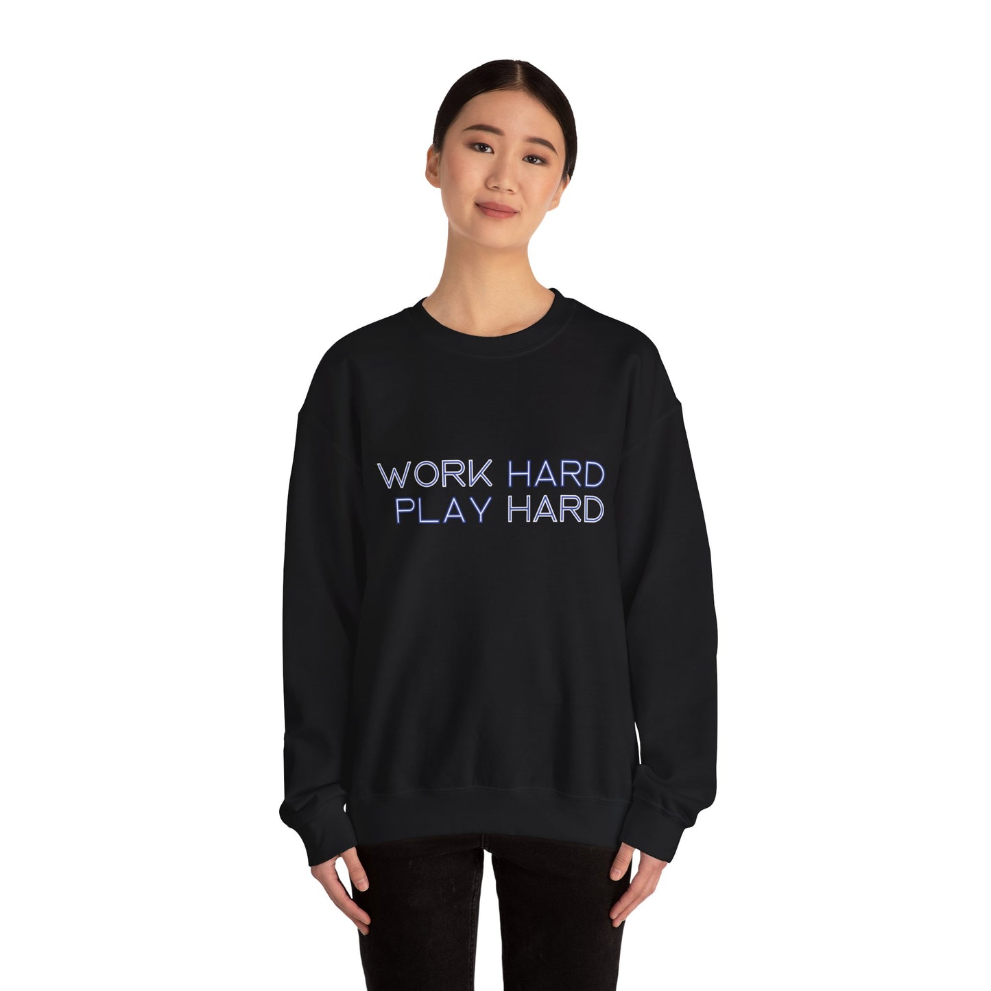 Stay Cozy, Stay Driven: Work Hard. Play Hard. Unisex Heavy Blend™ Crewneck Sweatshirt