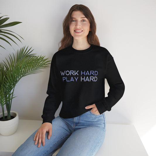 Stay Cozy, Stay Driven: Work Hard. Play Hard. Unisex Heavy Blend™ Crewneck Sweatshirt