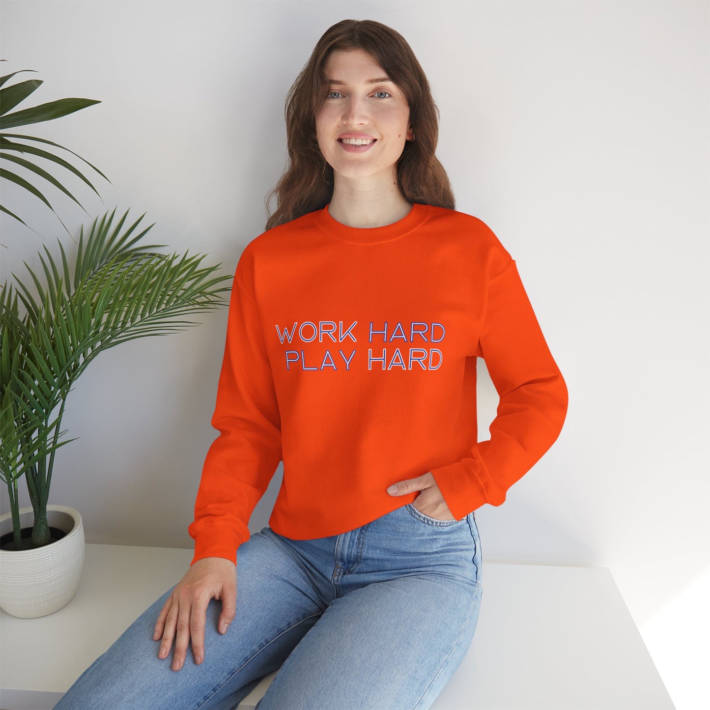 Stay Cozy, Stay Driven: Work Hard. Play Hard. Unisex Heavy Blend™ Crewneck Sweatshirt