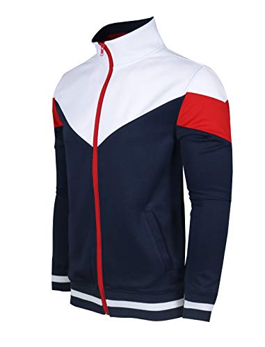 SCREENSHOT-F11956 Mens Urban Hip Hop Premium Track Jacket - Athletic Color Block Fashion Sweatshirt