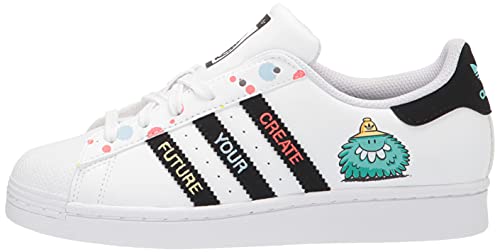 adidas Originals Superstar Skate Shoe, White/Black/Aqua, Unisex