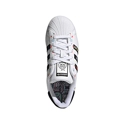 adidas Originals Superstar Skate Shoe, White/Black/Aqua, Unisex