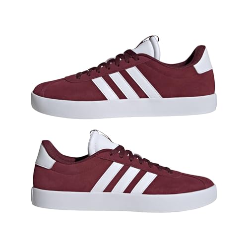 adidas Men's VL Court 3.0 Sneaker, Shadow Red/White/Shadow Red