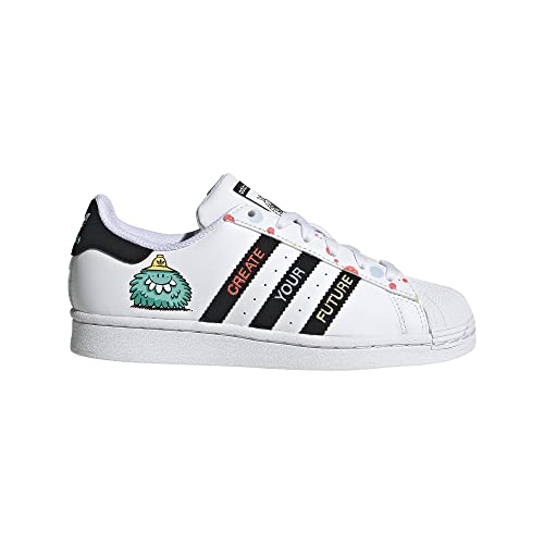 adidas Originals Superstar Skate Shoe, White/Black/Aqua, Unisex