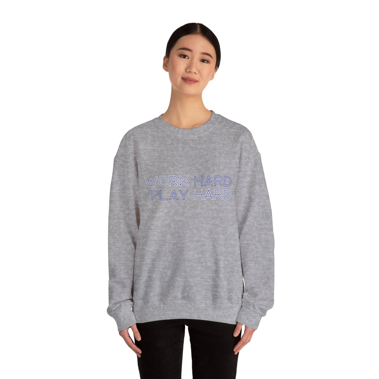 Stay Cozy, Stay Driven: Work Hard. Play Hard. Unisex Heavy Blend™ Crewneck Sweatshirt