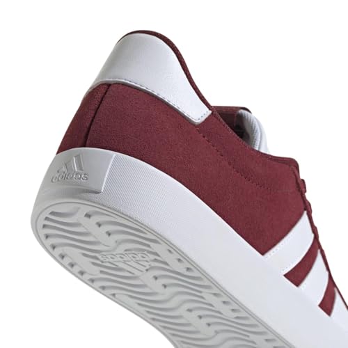 adidas Men's VL Court 3.0 Sneaker, Shadow Red/White/Shadow Red