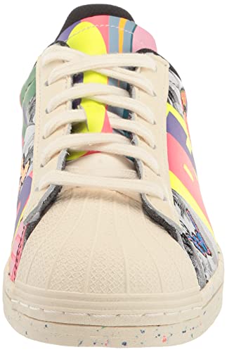 adidas Originals Men's Superstar Sneaker, Cream White/Cream White/Black (Pride)