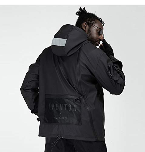 Aelfric Eden Mens Techwear Windbreaker Cargo Jackets Cyperpunk Japanese Harajuku Coat with Multi Pockets