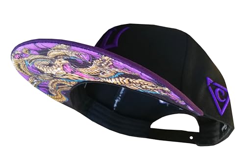 Capiche [99+ Variations] Snapback Cap, Hydra, Black and Purple Baseball Hat, Zilla, Serpentine Water Monster, Greek Mythology, Roman, LEMA, Underworld, Tattoo Art, Greece