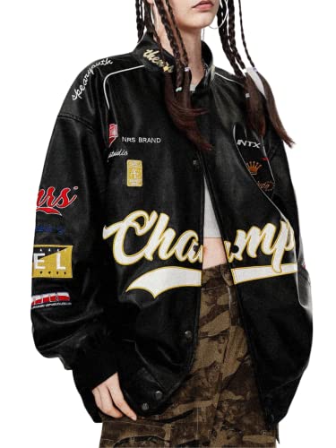 Aelfric Eden Letter Embroidered Racing Jacket Vintage Graphic Baseball Jacket Unisex Coats Streetwear