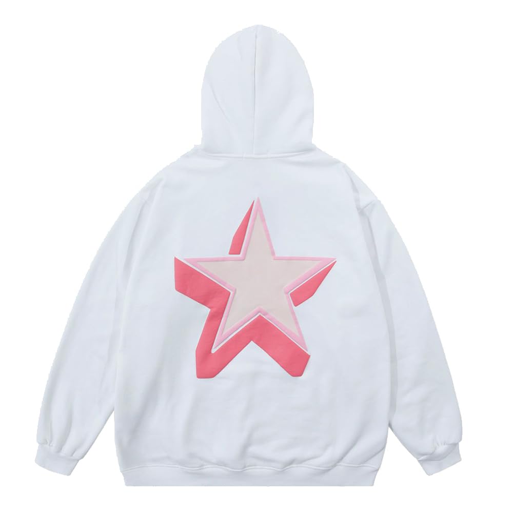 Aelfric Eden Mens Graphic Varsity Hoodies 3D Star Print Unisex Colorful Printing Oversized Casual Streetwear Tops