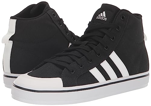 adidas Men's Bravada 2.0 Lifestyle Skateboarding Canvas Mid-Cut Skate Shoe, Black/White/White