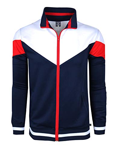 SCREENSHOT-F11956 Mens Urban Hip Hop Premium Track Jacket - Athletic Color Block Fashion Sweatshirt