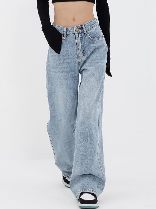 Woman 2024 Flare High Waist Baggy Stretchy Denim Pants