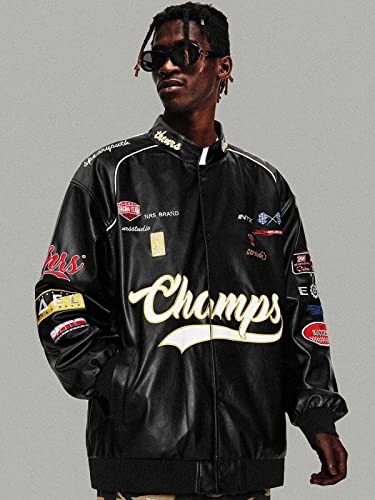 Aelfric Eden Letter Embroidered Racing Jacket Vintage Graphic Baseball Jacket Unisex Coats Streetwear