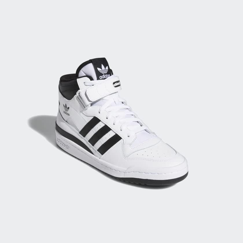 adidas Men's Forum Mid Sneaker, White/Black/White