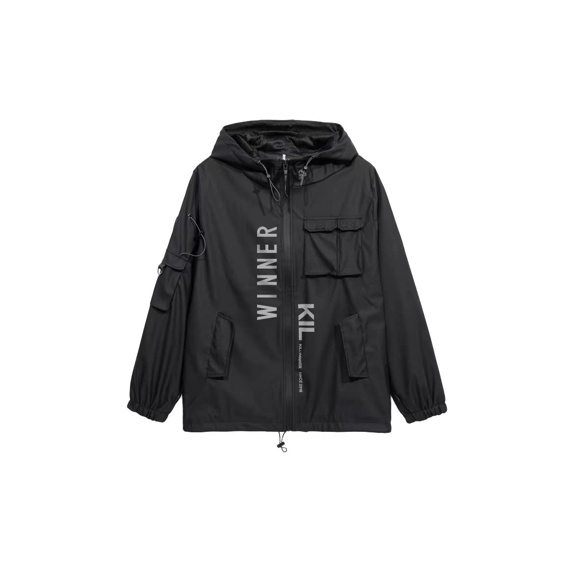 Aelfric Eden Mens Techwear Windbreaker Cargo Jackets Cyperpunk Japanese Harajuku Coat with Multi Pockets