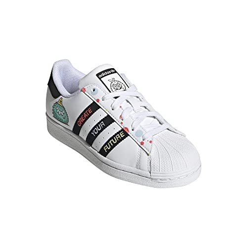 adidas Originals Superstar Skate Shoe, White/Black/Aqua, Unisex