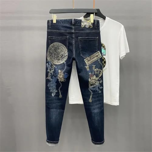 Mens Loose Straight Trousers Imported Baggy in Ripped with Holes