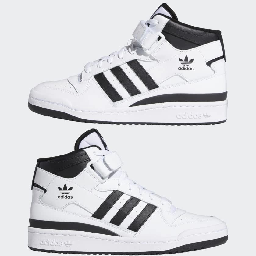 adidas Men's Forum Mid Sneaker, White/Black/White