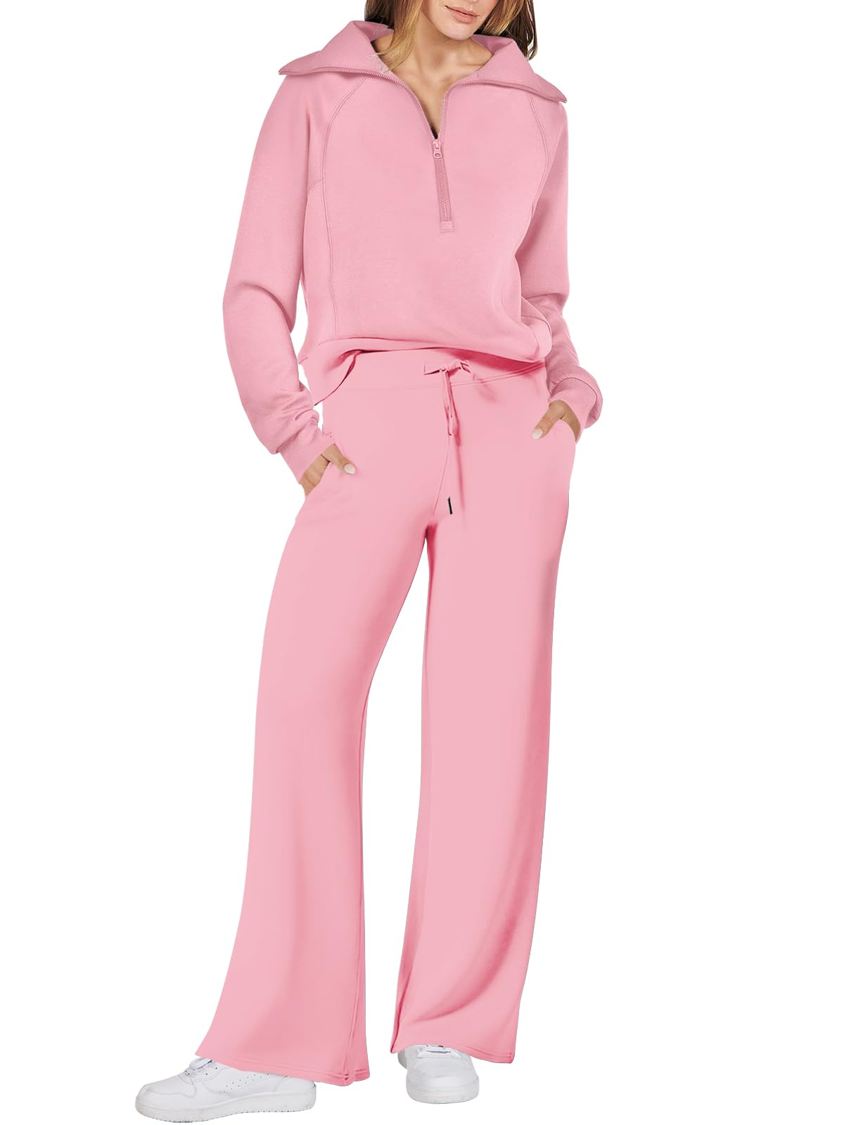 Women 2 Piece Sweatsuit Oversized Sweatshirt Sweatpants Tracksuit Lounge Matching Set