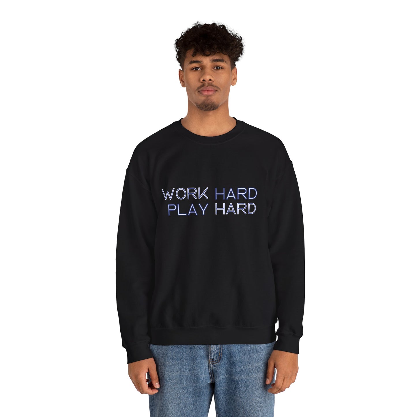 Stay Cozy, Stay Driven: Work Hard. Play Hard. Unisex Heavy Blend™ Crewneck Sweatshirt