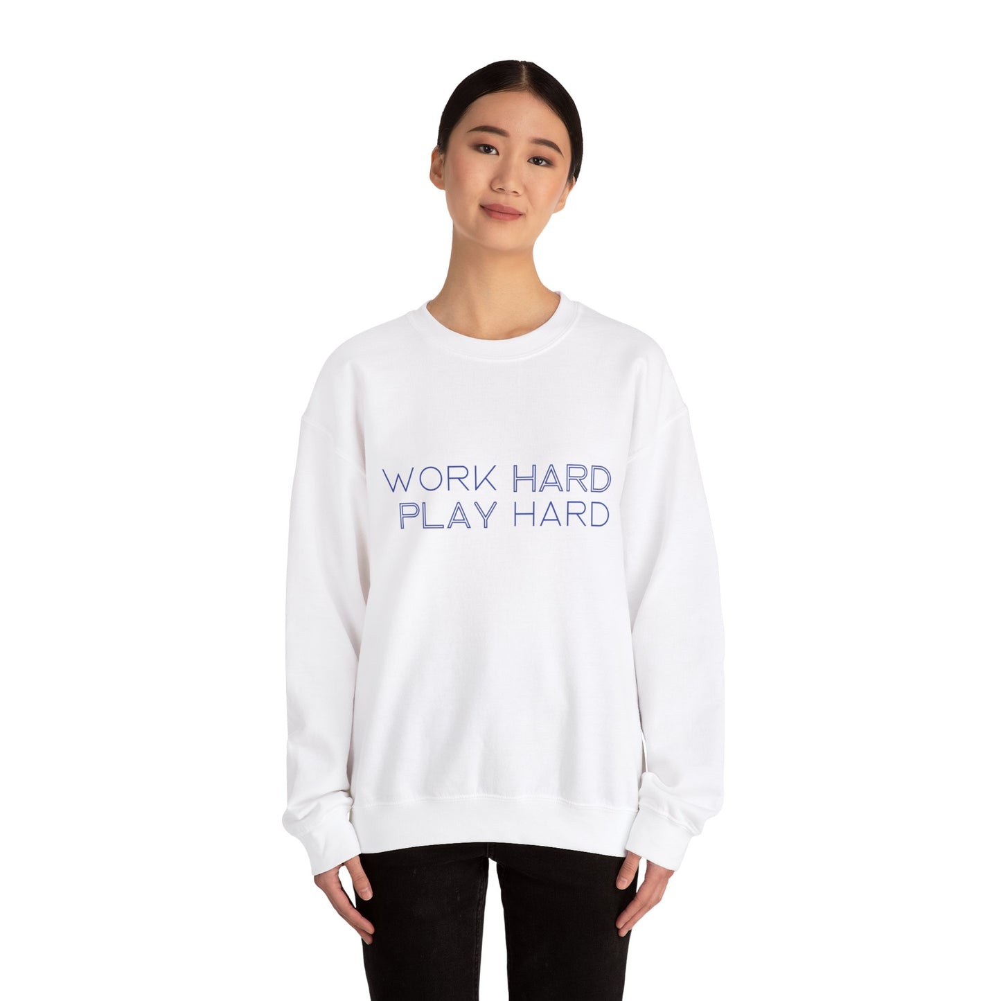 Stay Cozy, Stay Driven: Work Hard. Play Hard. Unisex Heavy Blend™ Crewneck Sweatshirt