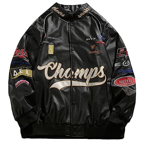 Aelfric Eden Letter Embroidered Racing Jacket Vintage Graphic Baseball Jacket Unisex Coats Streetwear