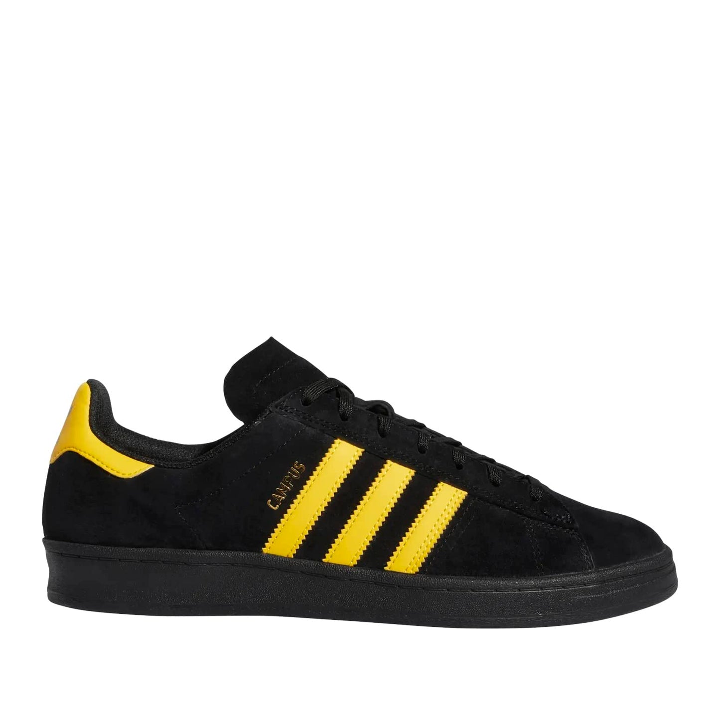 adidas Mens Campus ADV Skateboarding Shoes, Core Black/Bold Gold/Core Black