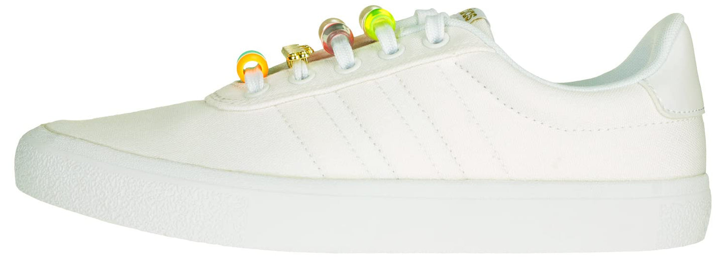 adidas Women's Vulc RAID3R Skateboarding Shoes, Cloud White/Cloud White/Gold Metallic