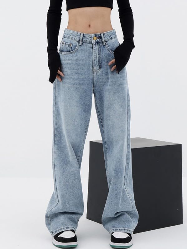 Woman 2024 Flare High Waist Baggy Stretchy Denim Pants