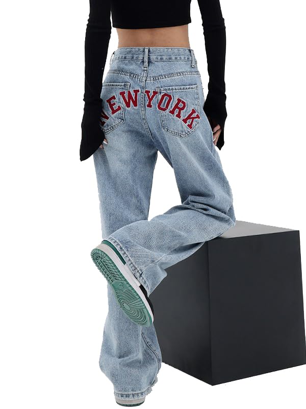 Woman 2024 Flare High Waist Baggy Stretchy Denim Pants