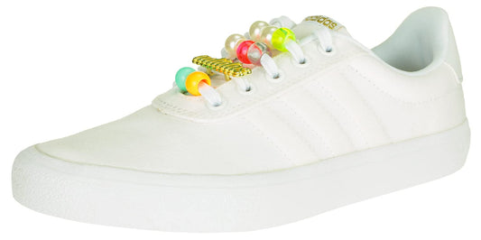 adidas Women's Vulc RAID3R Skateboarding Shoes, Cloud White/Cloud White/Gold Metallic