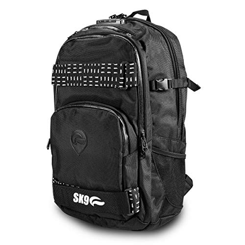 Skunk Nomad Skaters Backpack - Smell Proof - Water Proof - With Combination Lock (Black)