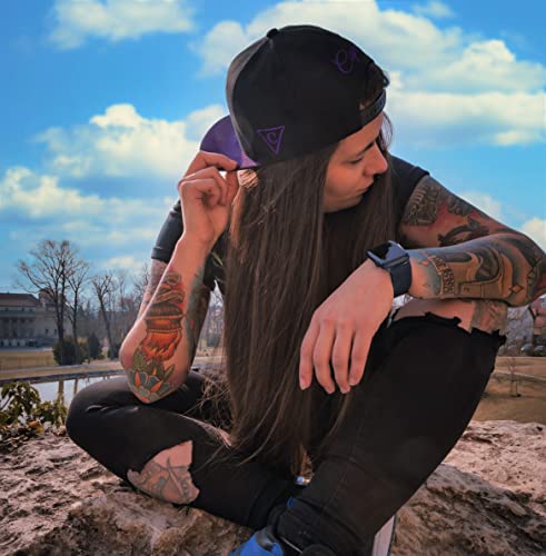 Capiche [99+ Variations] Snapback Cap, Hydra, Black and Purple Baseball Hat, Zilla, Serpentine Water Monster, Greek Mythology, Roman, LEMA, Underworld, Tattoo Art, Greece