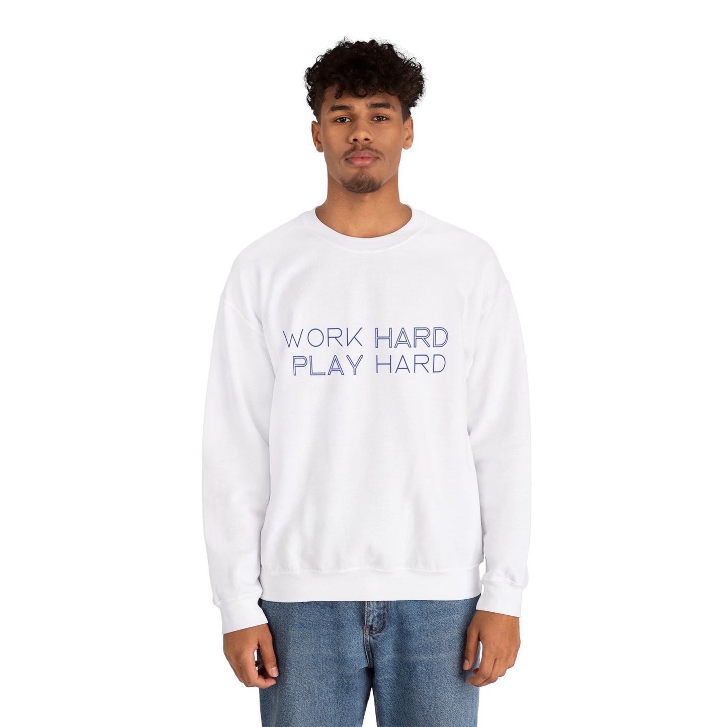 Stay Cozy, Stay Driven: Work Hard. Play Hard. Unisex Heavy Blend™ Crewneck Sweatshirt