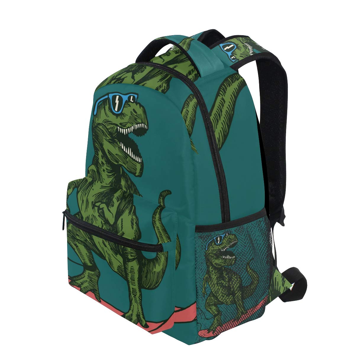 School Backpack Skateboard Dinosaur Teens Girls Boys Schoolbag Travel Bag