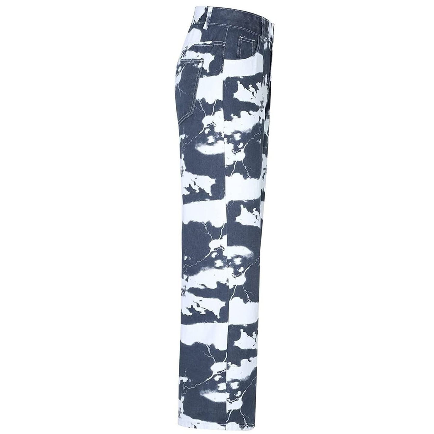 Tie-Dye Baggy Jeans Men Fashion Skateboard Jeans Men Straight Jeans Loose Denim Pants