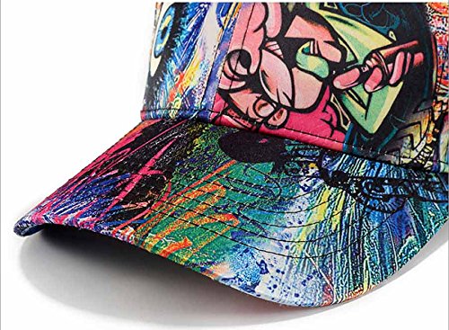 Quanhaigou Printed Baseball Cap,Graffiti Unisex Snapback Hip Hop Hats Cool Adjustable Summer Hats (Blue Eyes)