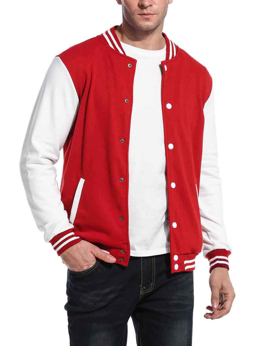 COOFANDY Men's Vintage Varsity Jacket Letterman Bomber Jacket Unisex Casual Lightweight Jacket