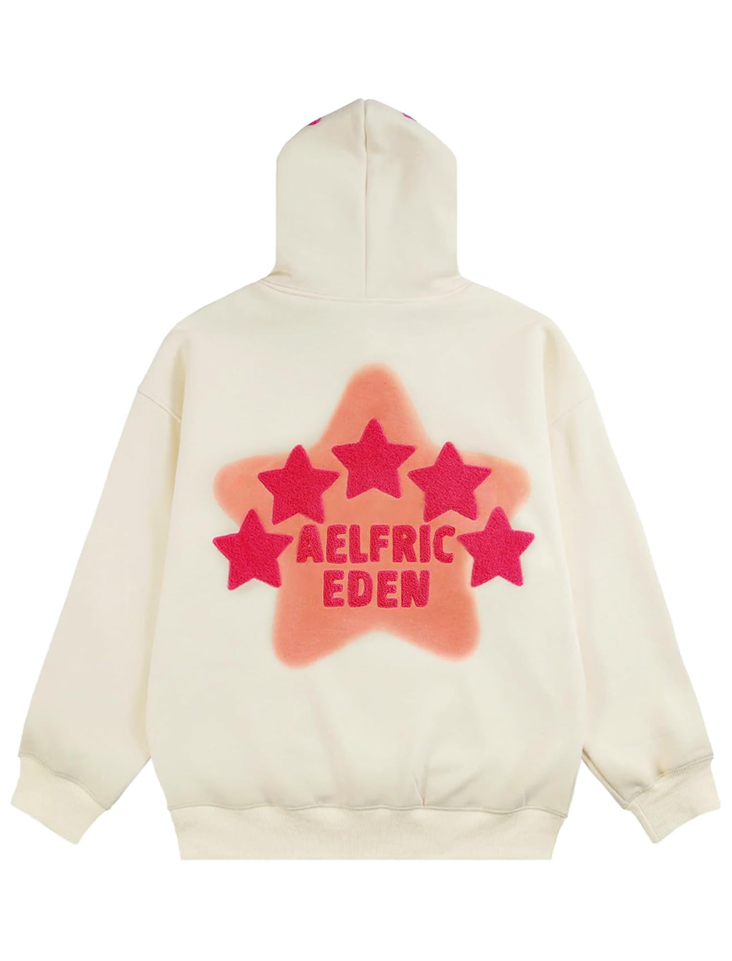 Aelfric Eden Womens Graphic Hoodies Pink Star Print Hoodie Unisex Oversized Hoodies Long Sleeve Pocket Pullover