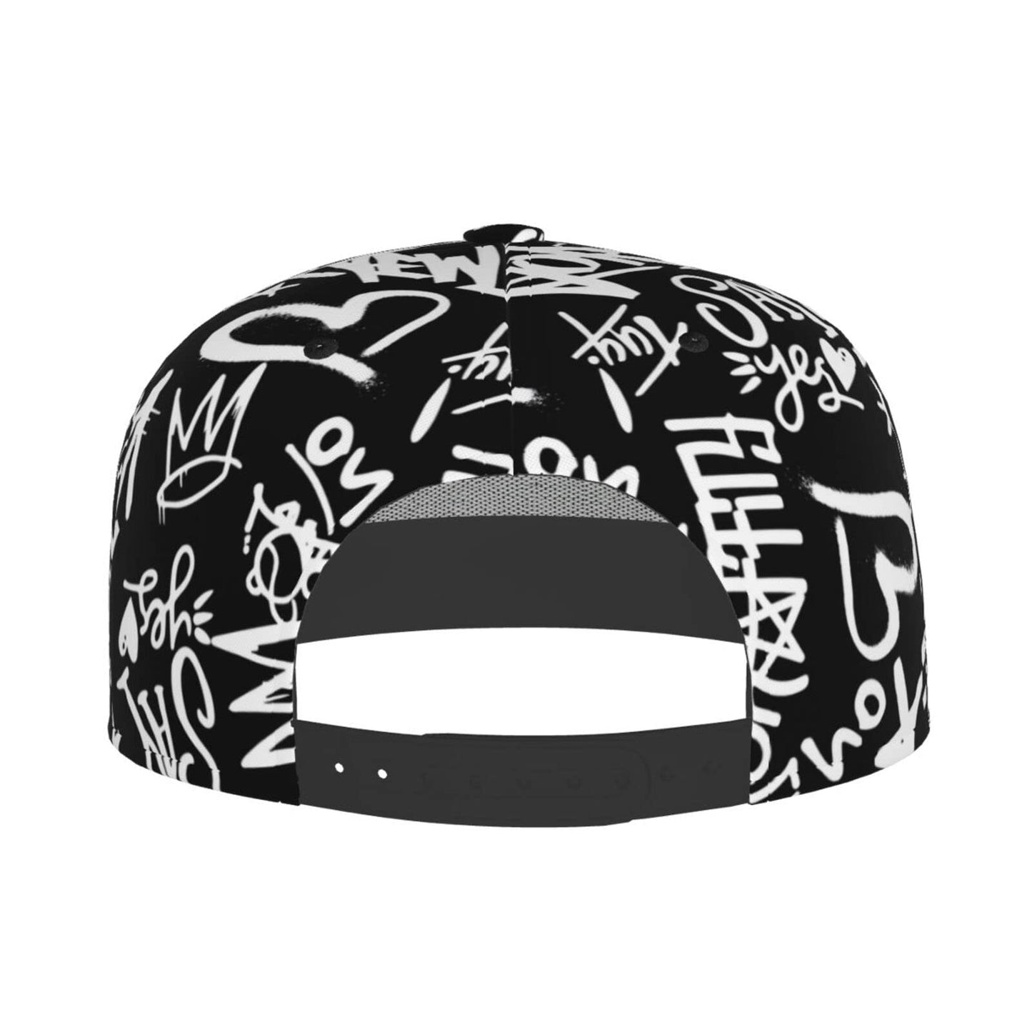 Fashion Hip Hop Style Adjustable Snapback Hat for Men and Women Sun Cap Graffiti Cap Doodle Baseball Cap Flat Bill Brim Hat