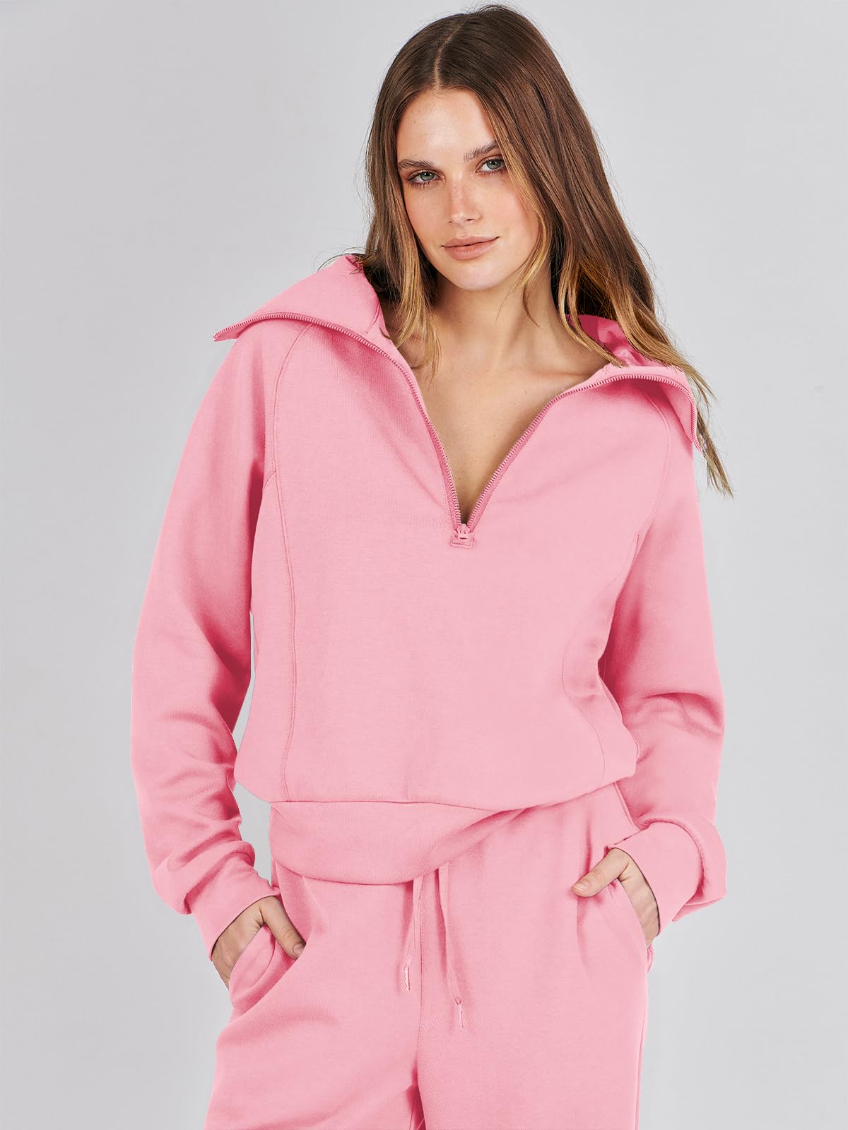 Women 2 Piece Sweatsuit Oversized Sweatshirt Sweatpants Tracksuit Lounge Matching Set