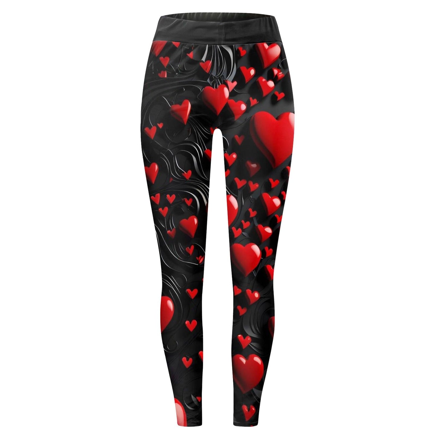 Valentines Day Leggings for Women High Waisted Heart Printed