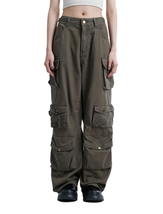 Aelfric Eden Cargo Pants Women Wide Leg Pants Woman Vintage Multi-Pocket Casual Pants Streetwear Baggy Y2K Cargo Pants